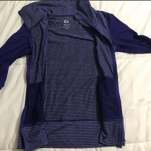 RBX Women’s Purple Striped Full Zip Activewear Light Jacket - Picture 4 of 8